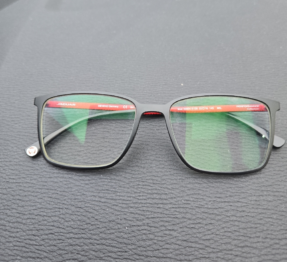 Jaguar Black and Red Eyeglasses